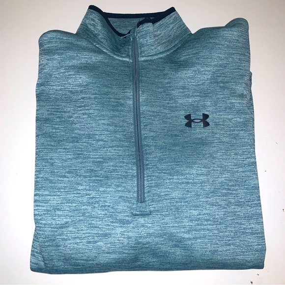 Under Armour COLDGEAR 1/4 Zip FLEECE Lined Sweater Jacket Men Med Long Sleeve - Picture 1 of 14
